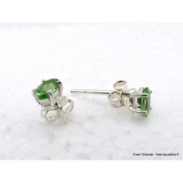 Clous d'oreilles en Tsavorite (grenat) Boucles d'oreilles en pierres AW91