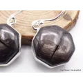 Boucles d'oreilles Hypersthène hexagonales - Boucles d'oreilles en pierres naturelles