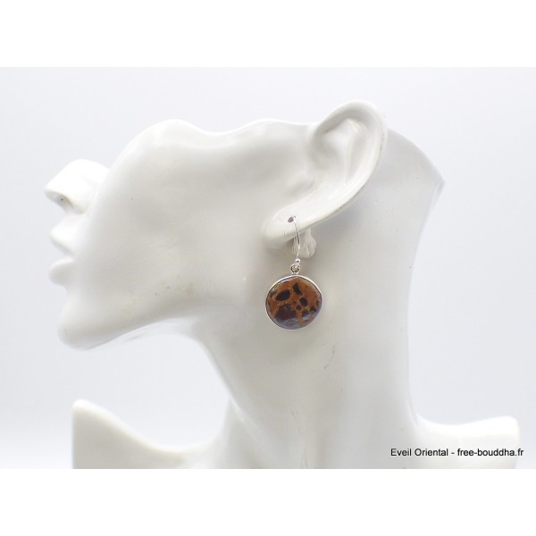 Boucles d'oreilles rondes en Bauxite Bijoux en Bauxite AW93