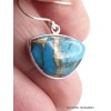 Boucles d'oreilles Turquoise Mohave cuivrées semi-rondes Bijoux en Turquoise AW95