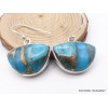 Boucles d'oreilles Turquoise Mohave cuivrées semi-rondes Bijoux en Turquoise AW95