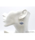 Boucles d'oreilles Angelite bleue anhydrite semi-rondes Bijoux en Angélite AW96