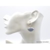 Boucles d'oreilles Angelite bleue anhydrite semi-rondes Bijoux en Angélite AW96