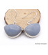 Boucles d'oreilles Angelite bleue anhydrite semi-rondes Bijoux en Angélite AW96