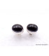 Clous d'oreilles Black Star Diopside ronde ou ovale Boucles d'oreilles en pierres AW99