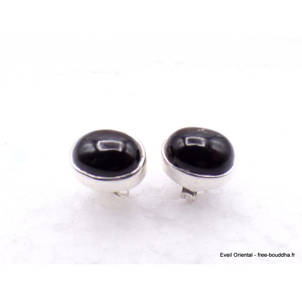 Clous d'oreilles Black Star Diopside ronde ou ovale Boucles d'oreilles en pierres AW99