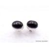 Clous d'oreilles Black Star Diopside ronde ou ovale Boucles d'oreilles en pierres AW99
