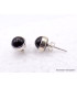 Clous d'oreilles Black Star Diopside ronde ou ovale Boucles d'oreilles en pierres AW99