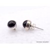 Clous d'oreilles Black Star Diopside ronde ou ovale Boucles d'oreilles en pierres AW99