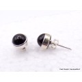 Clous d'oreilles Black Star Diopside ronde ou ovale Boucles d'oreilles en pierres AW99