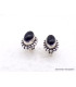 Clous d'oreilles Onyx noir cabochon Boucles d'oreilles en pierres AW100.1