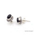 Clous d'oreilles Onyx noir cabochon Boucles d'oreilles en pierres AW100.1