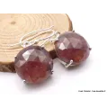 Boucles d'oreilles Saphir mixte africain forme ronde - Boucles d'oreilles en pierres naturelles