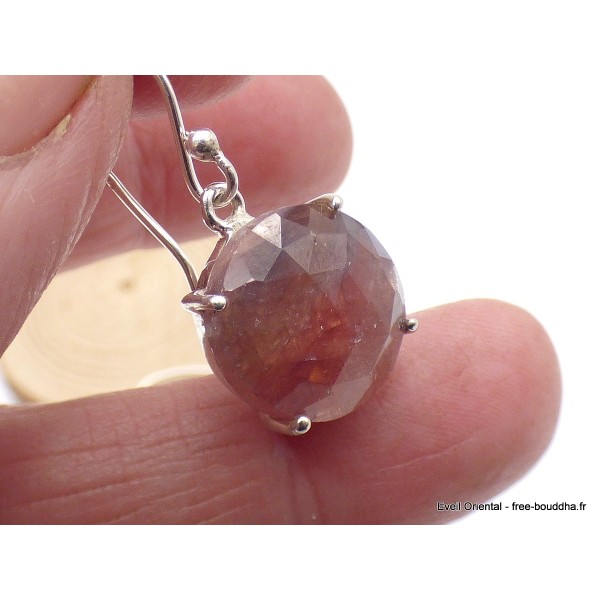 Boucles d'oreilles Saphir mixte africain forme ronde Boucles d'oreilles en pierres AW101.1