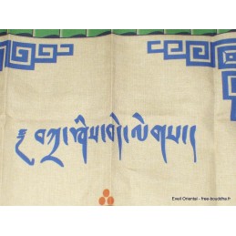 Tenture bouddhiste Roue du Dharma en coton épais Tentures tibétaines Bouddha TENCE3