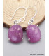 Boucles d'oreilles Saphir rose non traité rectangulaire Boucles d'oreilles en pierres AW104.2