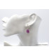 Boucles d'oreilles Saphir rose non traité rectangulaire Boucles d'oreilles en pierres AW104.2