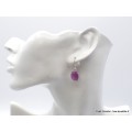 Boucles d'oreilles Saphir rose non traité rectangulaire Boucles d'oreilles en pierres AW104.2