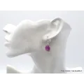 Boucles d'oreilles Saphir rose non traité rectangulaire - Boucles d'oreilles en pierres naturelles