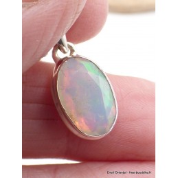Pendentif Opale Ethiopienne facettée rose verte Pendentifs pierres naturelles AW105