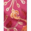 Châle laine ethnique rose framboise en laine Pashminas laine et broderies NCT2