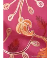 Châle laine ethnique rose framboise en laine - Châles en laine faits main