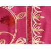 Châle laine ethnique rose framboise en laine Pashminas laine et broderies NCT2