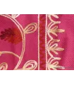 Châle laine ethnique rose framboise en laine - Châles en laine faits main