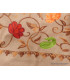 Châle laine ethnique beige doré brodé Pashminas laine et broderies NCT5