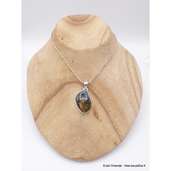 Pendentif Pietersite qualité AAA bleu fauve forme larme Pendentifs pierres naturelles PU17.3