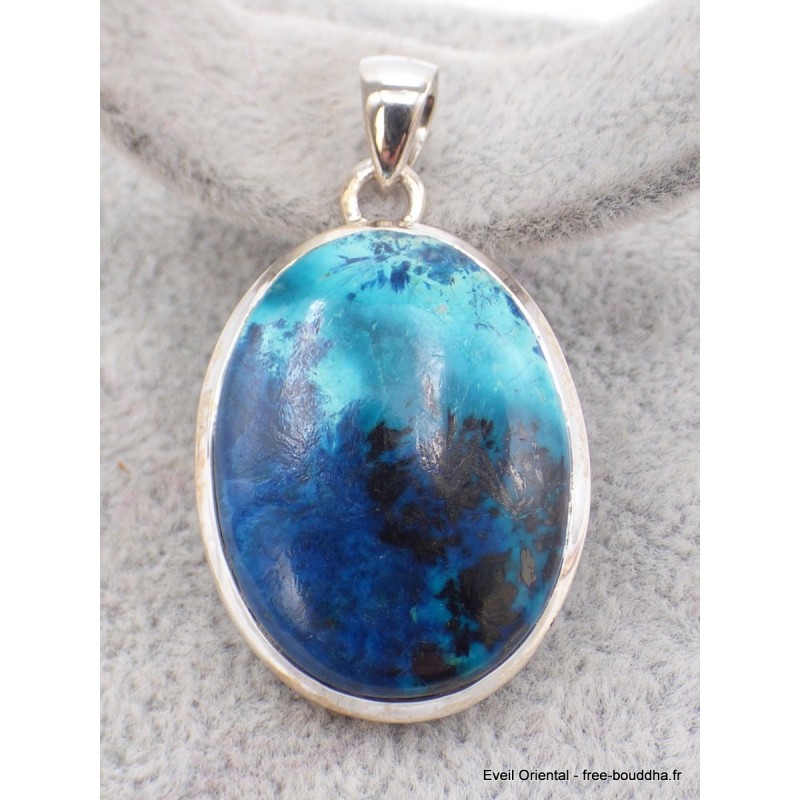 Pendentif Shattuckite ovale nuances de bleu Bijoux en Shattuckite PU7.8