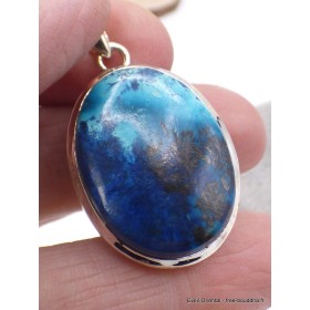 Pendentif Shattuckite ovale nuances de bleu Bijoux en Shattuckite PU7.8