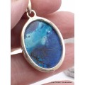 Pendentif Shattuckite ovale nuances de bleu Pendentifs pierres naturelles PU7.8