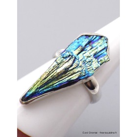 Bague en Cyanite noire Aura bleue verte taille 59 Bijoux en Cyanite Noire AW107.3