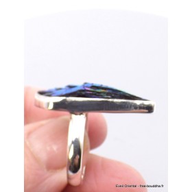 Bague en Cyanite noire Aura bleue verte taille 59 Bijoux en Cyanite Noire AW107.3