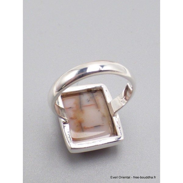 Bague rectangulaire en Vogesite taille 60 61 Bagues pierres naturelles XV76.2