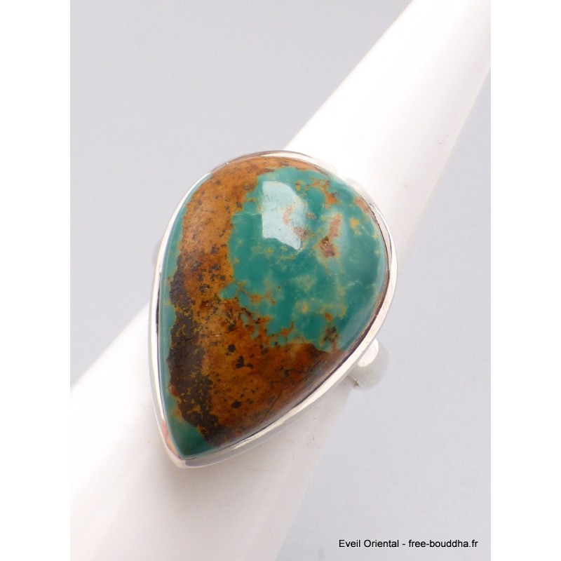 Bague Turquoise Américaine goutte taille 59 Bagues pierres naturelles XV74
