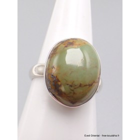Petite Bague Turquoise Américaine ovale taille 59 Bagues pierres naturelles XV74.3