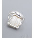 Bague Scolecite blanche carrée taille 53 Bijoux en Scolecite AW115.1
