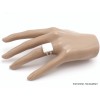 Bague Scolecite blanche carrée taille 53 Bijoux en Scolecite AW115.1