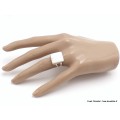 Bague Scolecite blanche carrée taille 53 Bijoux en Scolecite AW115.1