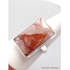 Bague Quartz Hématoïde rectangulaire allongée taille 61/62 Bijoux en Quartz Hématoïde XV75.5