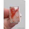 Bague Quartz Hématoïde rectangulaire allongée taille 61/62 Bijoux en Quartz Hématoïde XV75.5