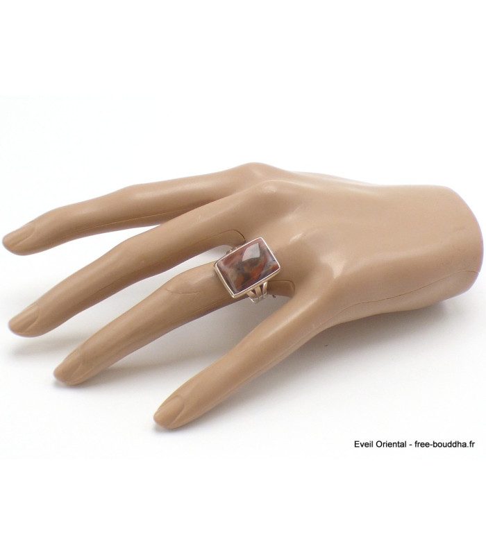 Bague Vogesite marron vieux rose taille 59 Bagues pierres naturelles XV76.4