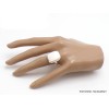 Bague Scolecite blanche rectangulaire taille 60 Bijoux en Scolecite AW115.2