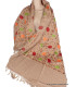 Châle laine ethnique beige doré brodé Pashminas laine et broderies NCT5
