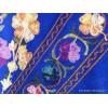 Châle népalais bleu roi brodé fleurs Nos Châles CNBR1