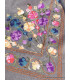 Châle femme Gris souris brodé fleurs Nos Châles CNBR6