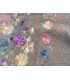 Châle femme Gris souris brodé fleurs Nos Châles CNBR6