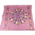 Châle ethnique brodé fleurs vieux rose Nos Châles CNBR8